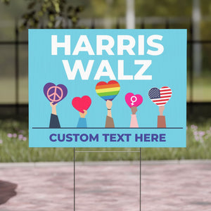 Harris Walz Custom Yard Sign | Tim Walz 2024 | Kamala Harris 2024 Yard Sign | Democrat Yard Sign T1365 - KH2