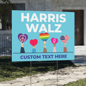 Harris Walz Custom Yard Sign | Tim Walz 2024 | Kamala Harris 2024 Yard Sign | Democrat Yard Sign T1365 - KH2