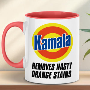 Kamala Removes Nasty Orange Stains Mug | Kamala Harris 2024 Mug | Democrat White Mug T1368 - KH2