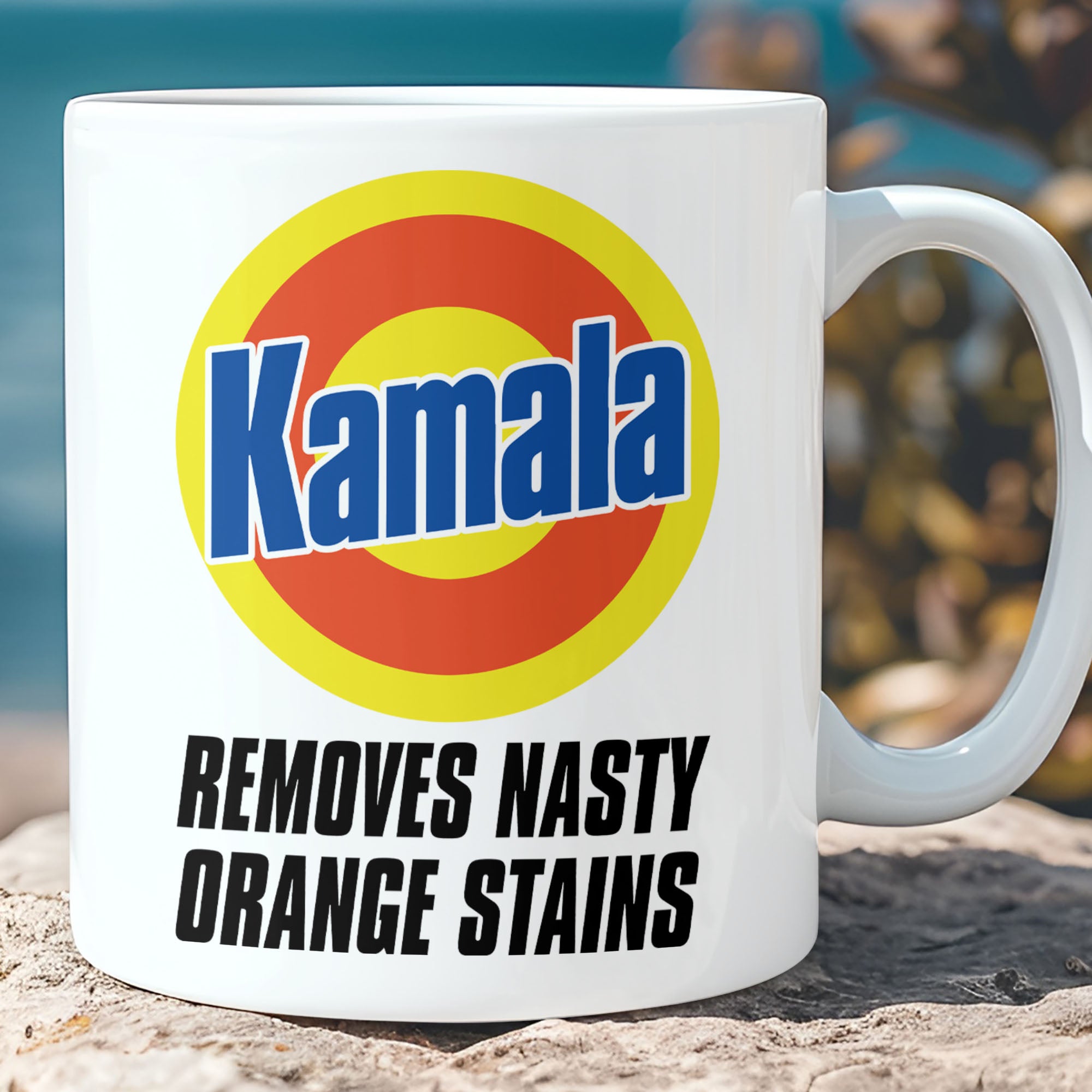 Kamala Removes Nasty Orange Stains Mug | Kamala Harris 2024 Mug | Democrat White Mug T1368 - KH2