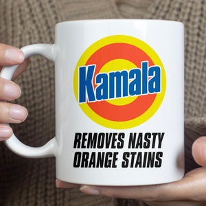 Kamala Removes Nasty Orange Stains Mug | Kamala Harris 2024 Mug | Democrat White Mug T1368 - KH2