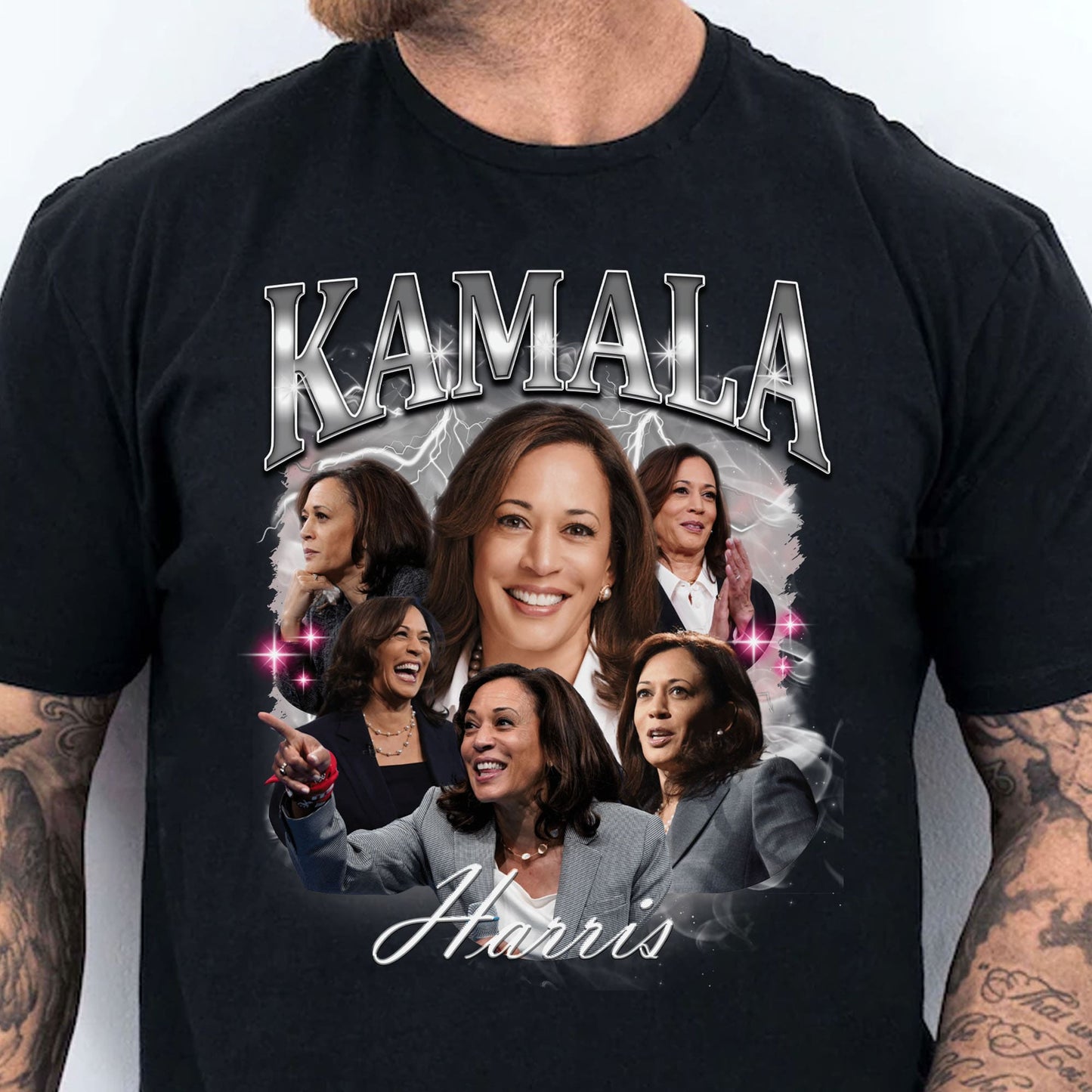 Kamala Harris 2024 Bootleg Shirt, Kamala Harris Vintage Photo Shirt, Kamala Harris Retro 90s Shirt, Democrat Shirt Dark T1371 - KH2