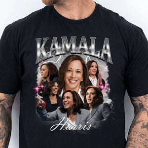 Kamala Harris 2024 Bootleg Shirt, Kamala Harris Vintage Photo Shirt, Kamala Harris Retro 90s Shirt, Kamala Harris 2024 Shirt, Democrat Shirt Dark T1371 - KH2