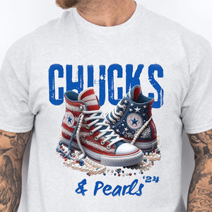 Chuck and Pearls Shirt, Kamala Harris 2024 Shirt, Democrat Shirt Bright T1376 - KH2