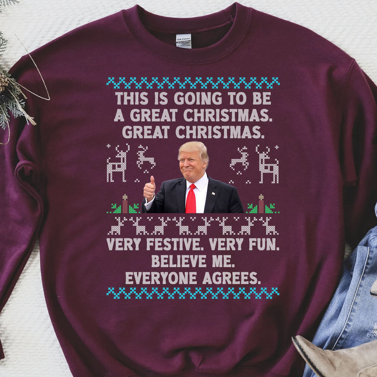 This Is Going To Be A Great Christmas, Funny Trump Ugly Sweater, Trump 2024 Sweatshirt, Trump Supporters Christmas Sweatshirt T1377 - GOP