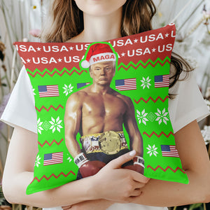 Trump American Boxing Champion Boxer, Funny Trump Pillow, Trump 2024 Christmas Pillow 681378 - GOP