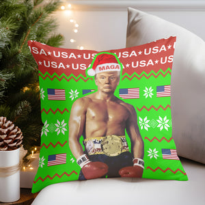 Trump American Boxing Champion Boxer, Funny Trump Pillow, Trump 2024 Christmas Pillow 681378 - GOP