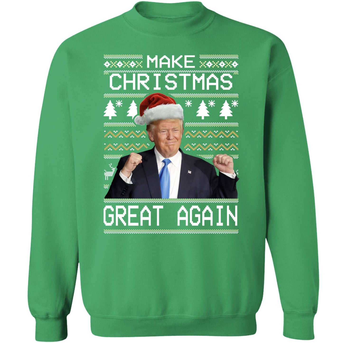 Make Christmas Great Again, Funny Trump Ugly Sweater, Trump 2024 Sweatshirt, Trump Supporters Christmas Sweatshirt T1380 - GOP