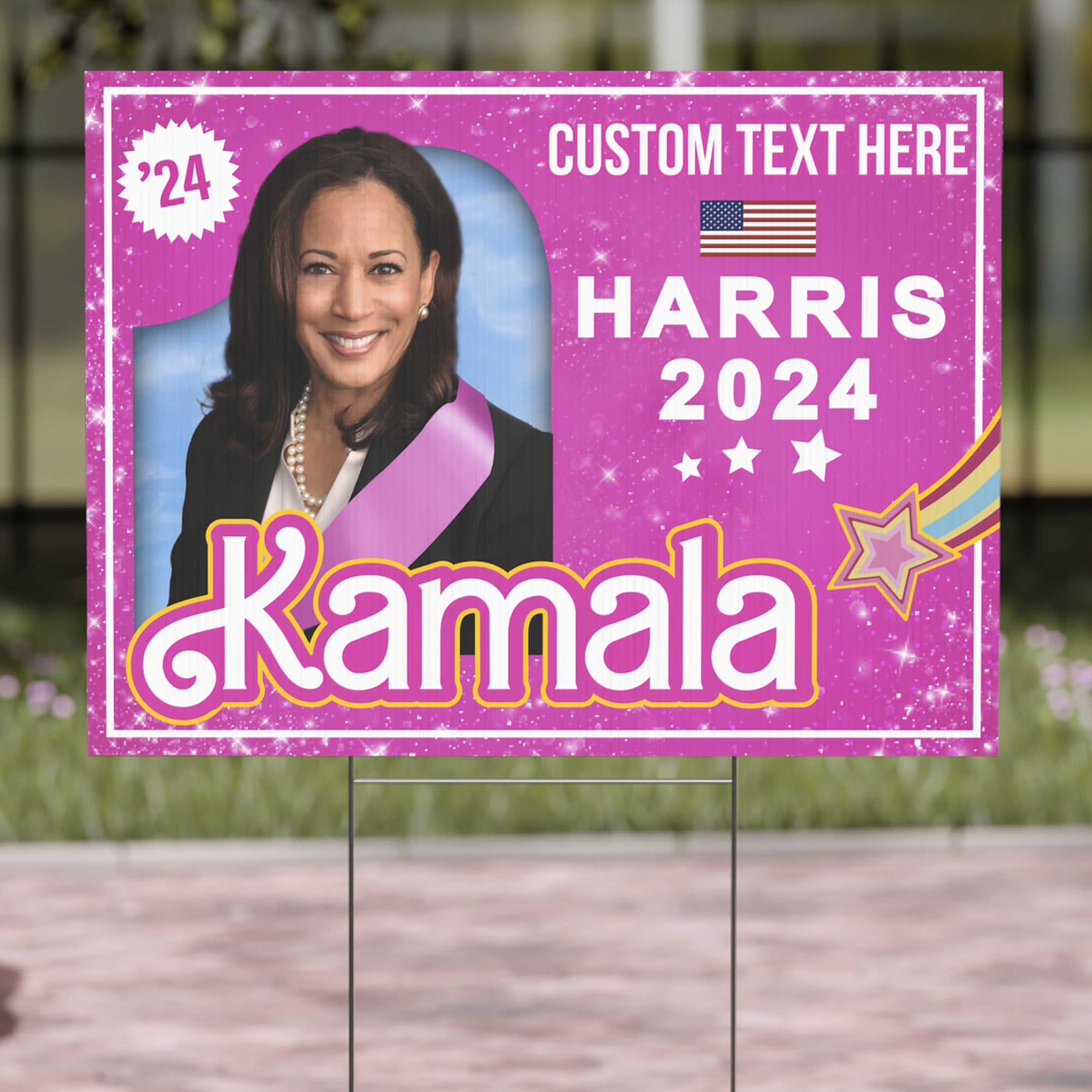 Kamala Harris 2024 Yard Sign | Madam President Pink Yard Sign | Democrat Yard Sign T1481 - KH2