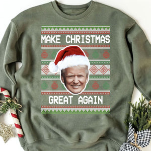 Make Christmas Great Again Ugly Sweater, Republican Shirt, Trump 2024 Sweatshirt, Trump Supporters Christmas Sweatshirt T1381 - GOP