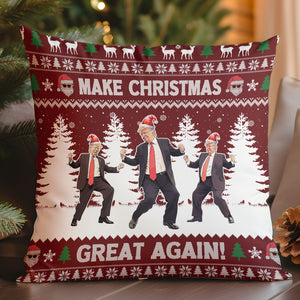 Merry Christmas Ya Filthy Democrats, Funny Trump Dancing Pillow, Trump 2024 Christmas Pillow M1383 - GOP