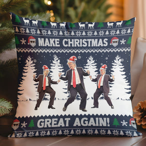 Merry Christmas Ya Filthy Democrats, Funny Trump Dancing Pillow, Trump 2024 Christmas Pillow M1383 - GOP