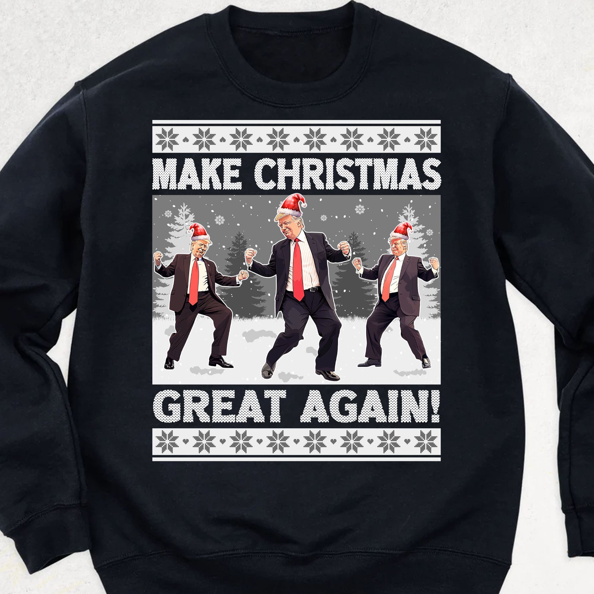 Make Christmas Great Again, Funny Trump Dancing Ugly Sweater, Trump 2024 Sweatshirt, Trump Supporters Christmas Sweatshirt T1383 - GOP