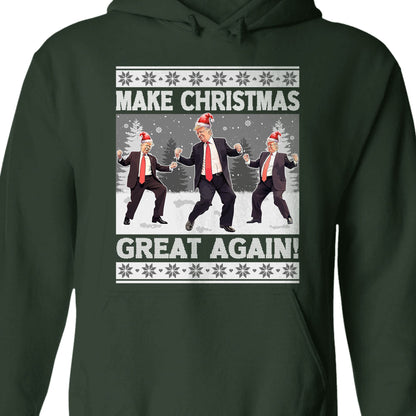 Make Christmas Great Again, Funny Trump Dancing Ugly Sweater, Trump 2024 Sweatshirt, Trump Supporters Christmas Sweatshirt T1383 - GOP