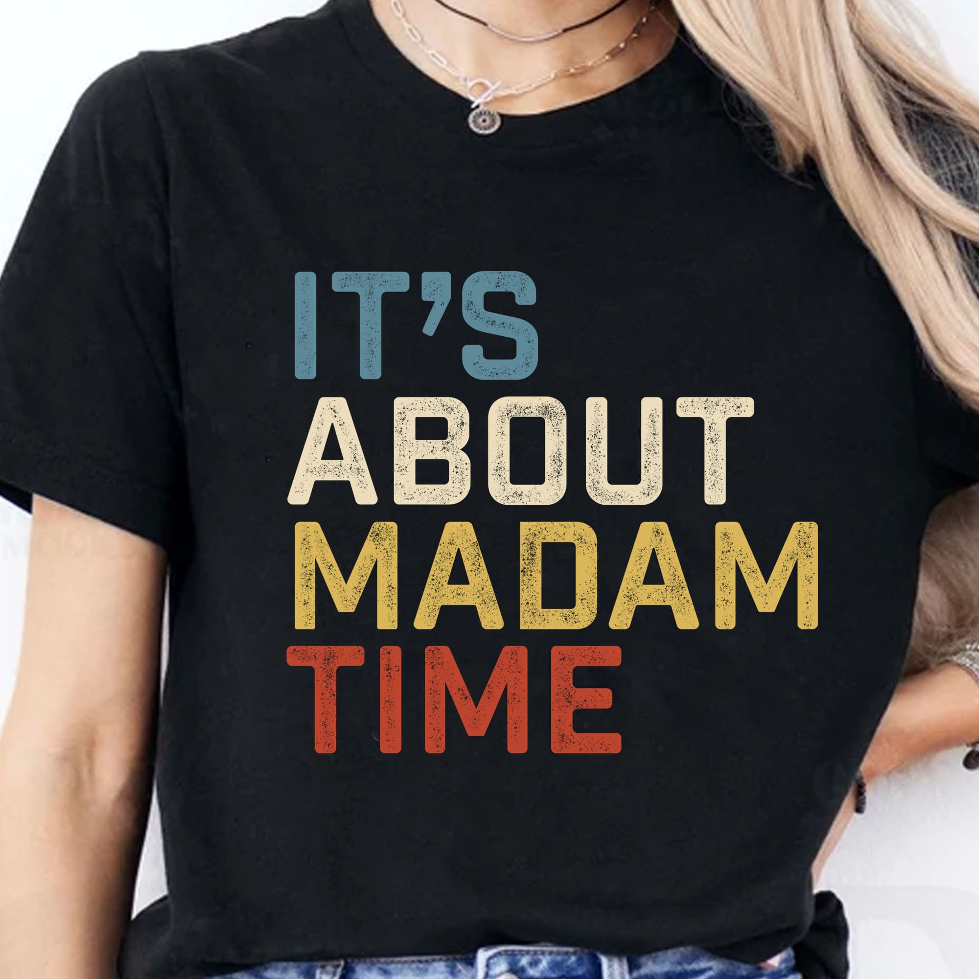 It's About Madam Time Shirt | Madam President 2024 | Womens Vote | Kamala Harris 2024 Shirt | Democrat Shirt Dark T1384 - KH2