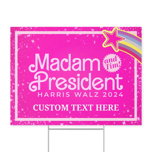 Harris Walz Madam President 2024 Yard Sign | Kamala Harris 2024 Yard Sign | Democrat Yard Sign T1385 - KH2