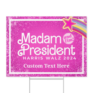 Harris Walz Madam President 2024 Yard Sign | Kamala Harris 2024 Yard Sign | Democrat Yard Sign T1385 - KH2