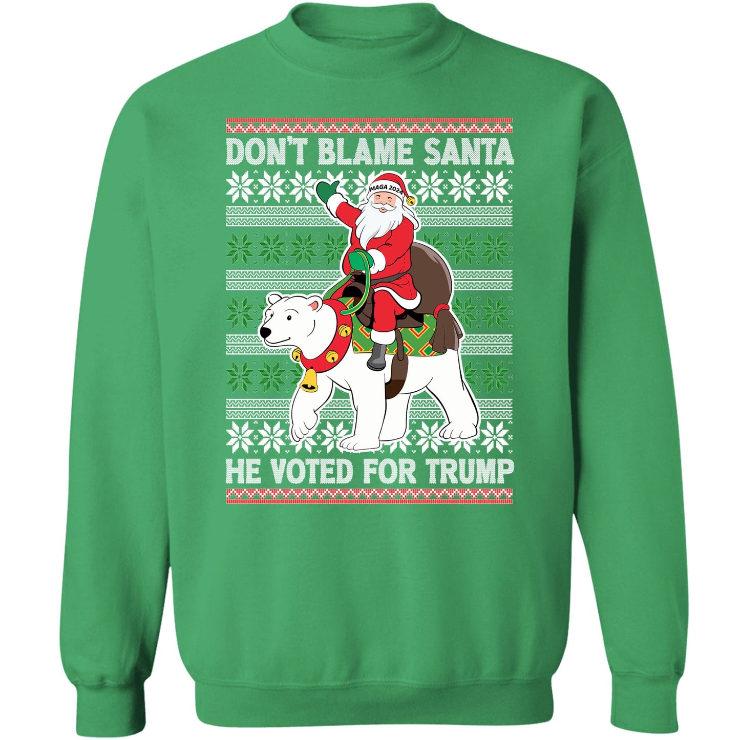 Don't Blame Santa He Voted For Trump Ugly Sweater, Republican Shirt, Trump 2024 Sweatshirt, Trump Supporters Christmas Sweatshirt T1386 - GOP