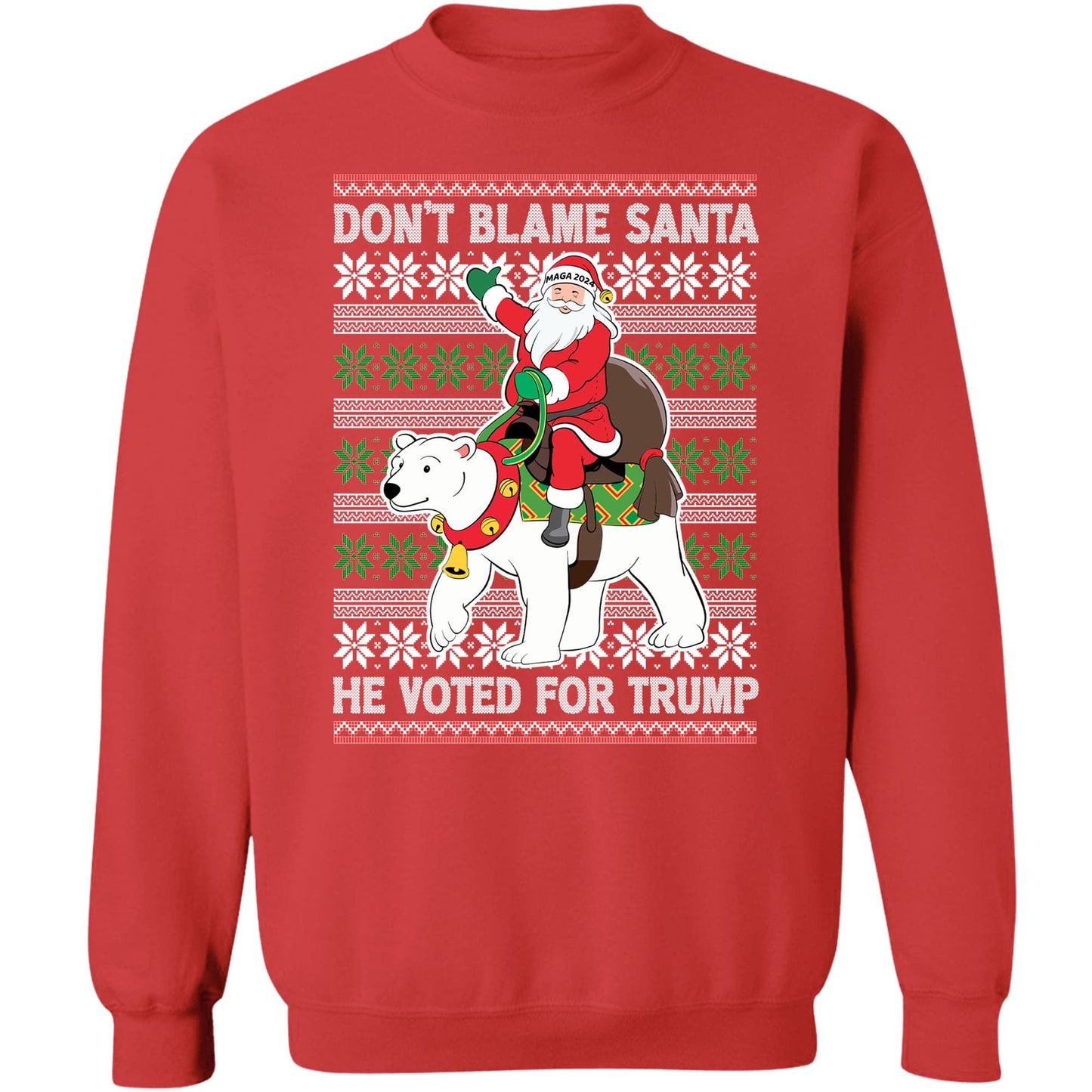 Don't Blame Santa He Voted For Trump Ugly Sweater, Republican Shirt, Trump 2024 Sweatshirt, Trump Supporters Christmas Sweatshirt T1386 - GOP