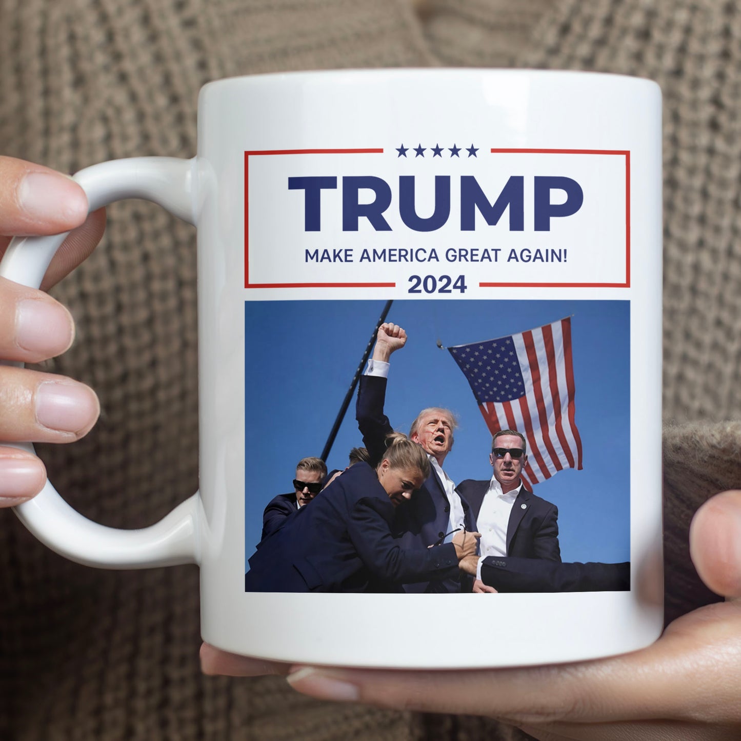 Trump Fight Never Surrender Coffee Mug | Trump Fight 2024 Mug | Trump Assassination Attempt Mug T1392 - GOP