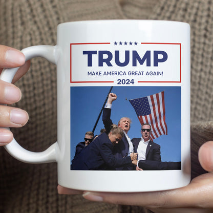 Trump Fight Never Surrender Coffee Mug | Trump Fight 2024 Mug | Trump Assassination Attempt Mug T1392 - GOP