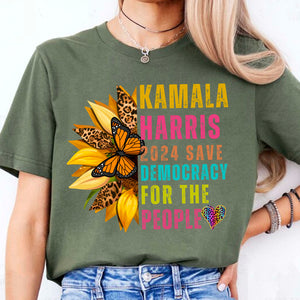 Kamala Harris Save Democracy For The People Shirt | Kamala Harris 2024 Shirt | Democrat Shirt Dark T1397 - KH2