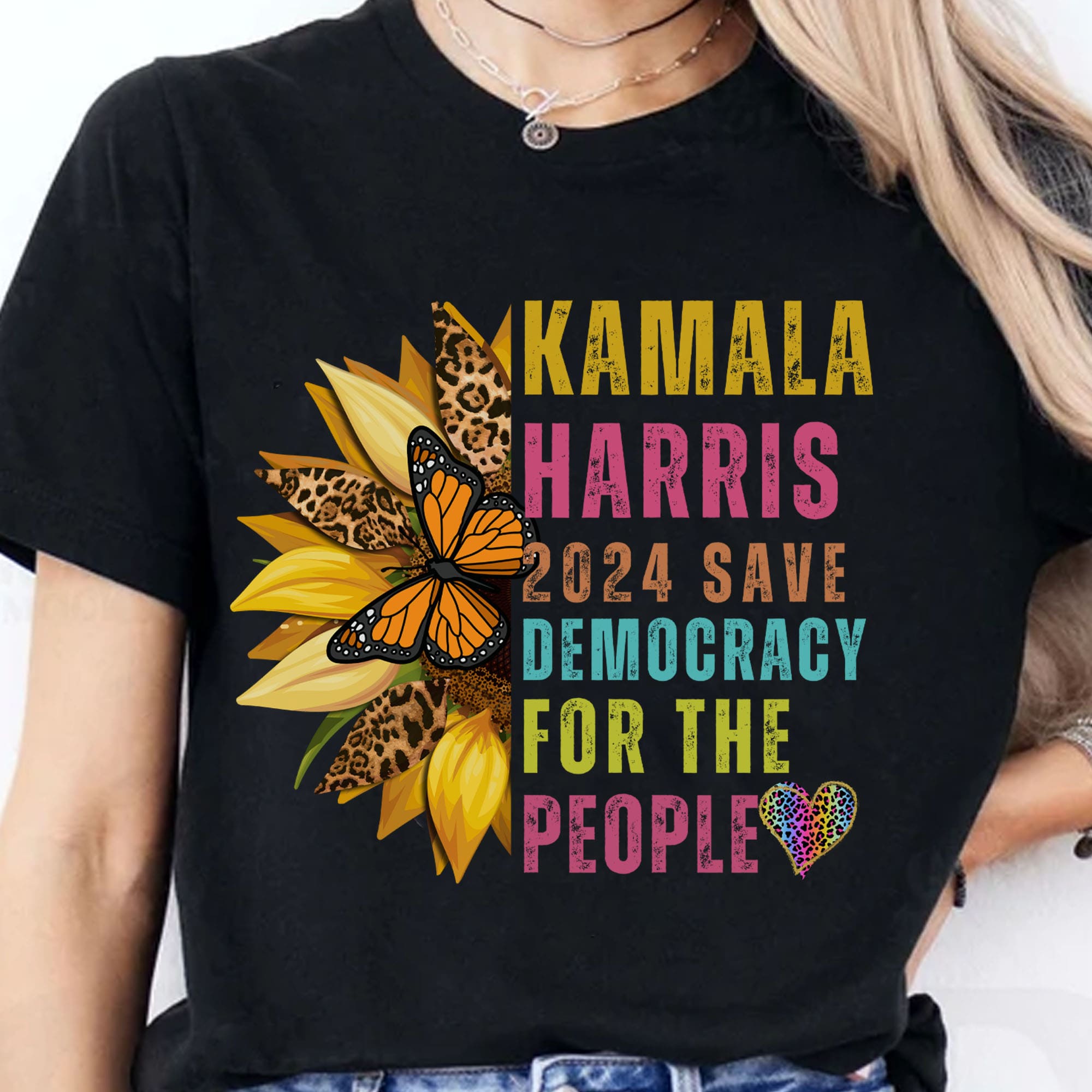 Kamala Harris Save Democracy For The People Shirt | Kamala Harris 2024 Shirt | Democrat Shirt Dark T1397 - KH2