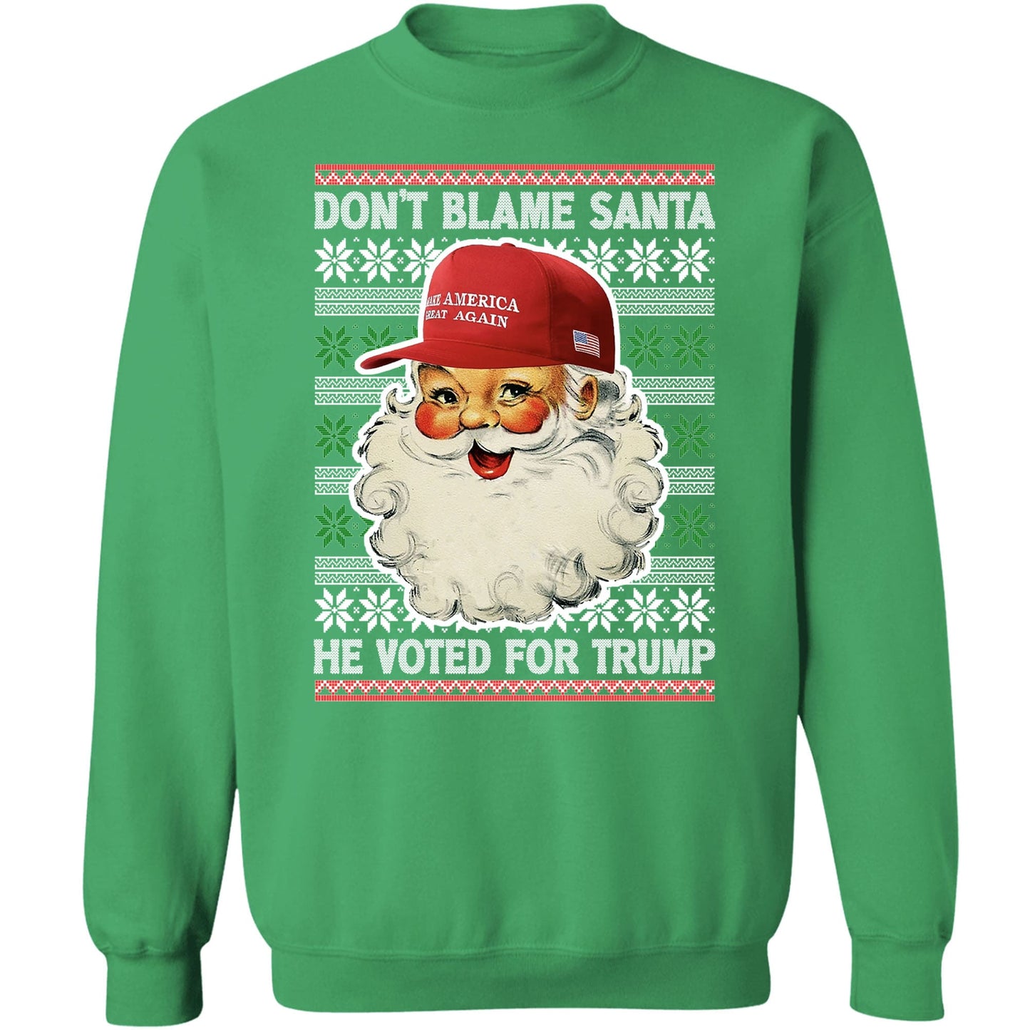 Don't Blame Santa He Voted For Trump Ugly Sweater, Republican Shirt, Trump 2024 Sweatshirt, Trump Supporters Christmas Sweatshirt T1399 - GOP