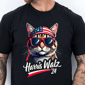 Cat Harris Walz 2024 Shirt | Kamala Harris 2024 Shirt | Democrat Shirt Dark T1400 - KH2