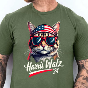 Cat Harris Walz 2024 Shirt | Kamala Harris 2024 Shirt | Democrat Shirt Dark T1400 - KH2