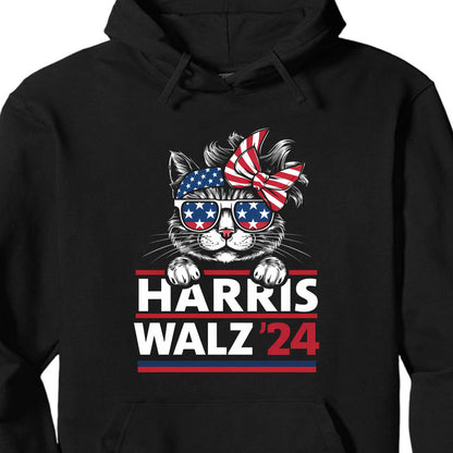 Cat Harris Walz 2024 Shirt | Kamala Harris 2024 Shirt | Democrat Shirt Dark T1402 - KH2
