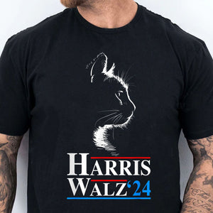 Harris Walz 2024 Cat Shirt | Cat Funny VP Vice President Election | Kamala Harris 2024 Shirt | Democrat Shirt Dark T1408 - KH2