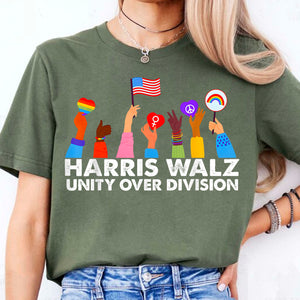 Harris Walz Unity Over Division Shirt | Kamala Harris 2024 Shirt | Democrat Shirt Dark T1409 - KH2