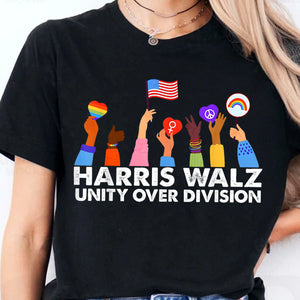 Harris Walz Unity Over Division Shirt | Kamala Harris 2024 Shirt | Democrat Shirt Dark T1409 - KH2