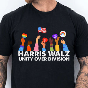 Harris Walz Unity Over Division Shirt | Kamala Harris 2024 Shirt | Democrat Shirt Dark T1409 - KH2