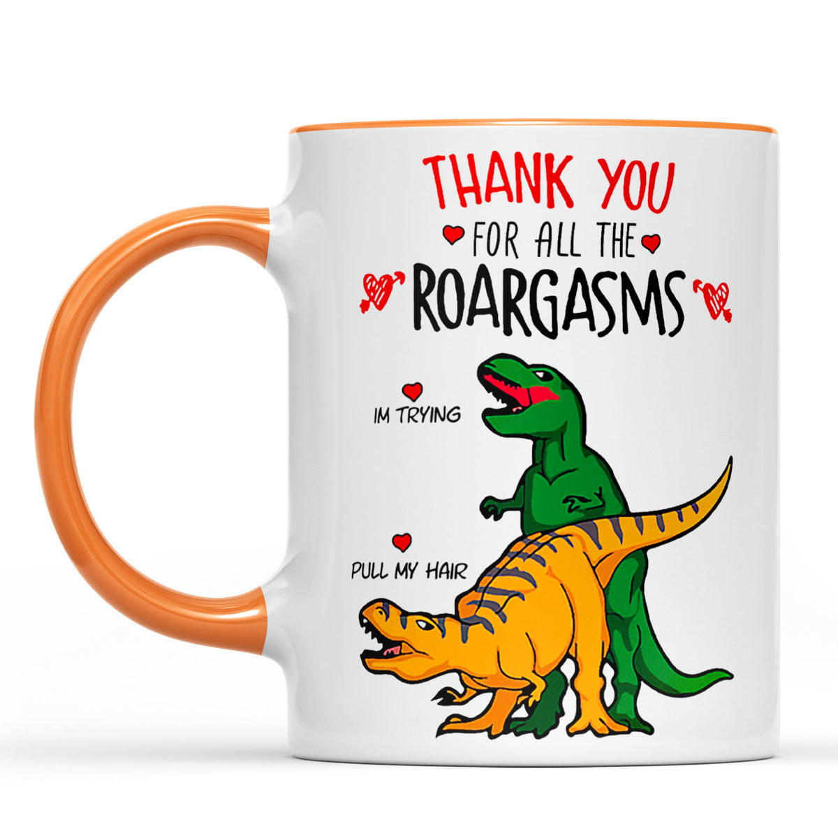 Thank You For All The Roargasms T-rex Love, Funny Valentine Mug, Anniversary Gift, Valentines Gift 681412