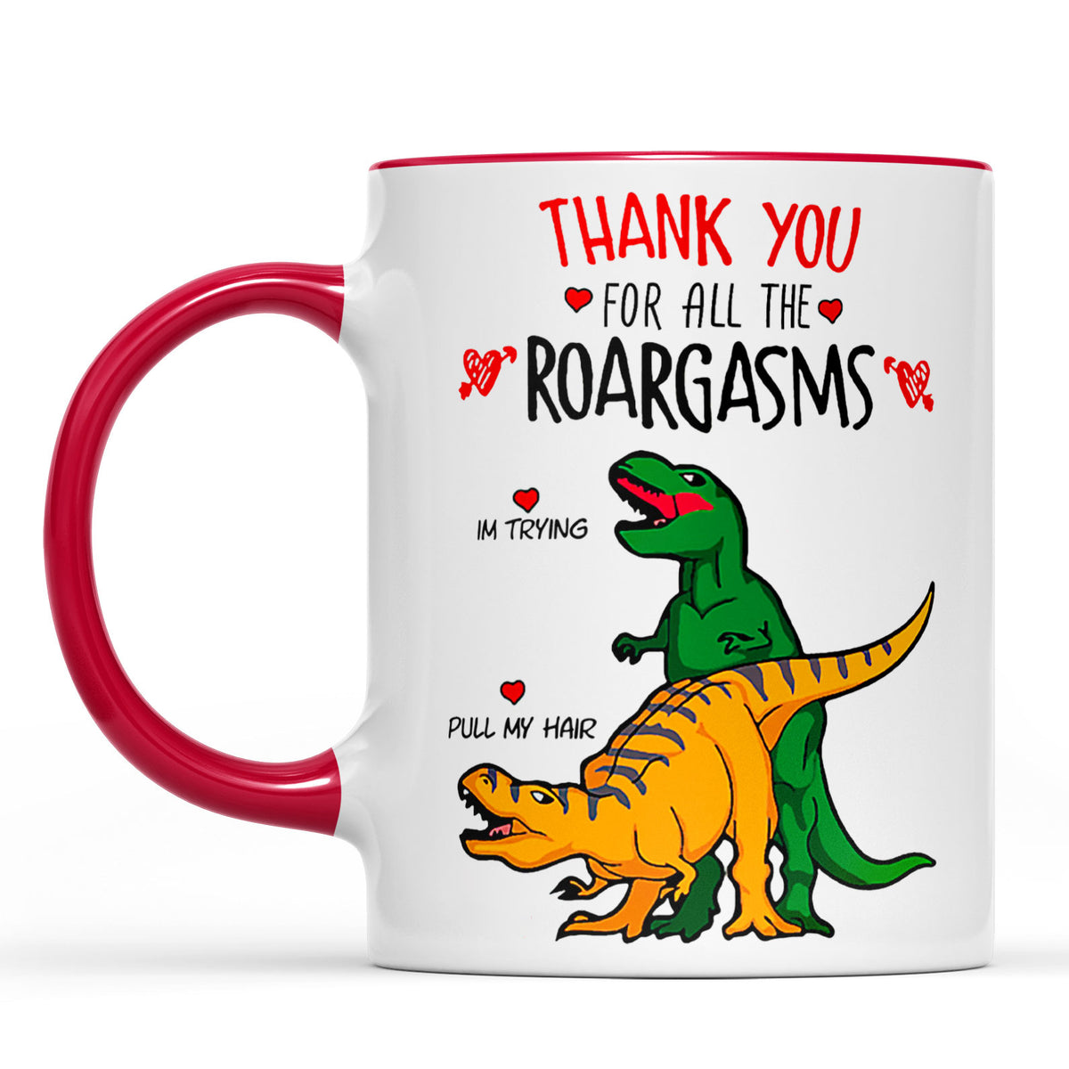 Thank You For All The Roargasms T-rex Love, Funny Valentine Mug, Anniversary Gift, Valentines Gift 681412