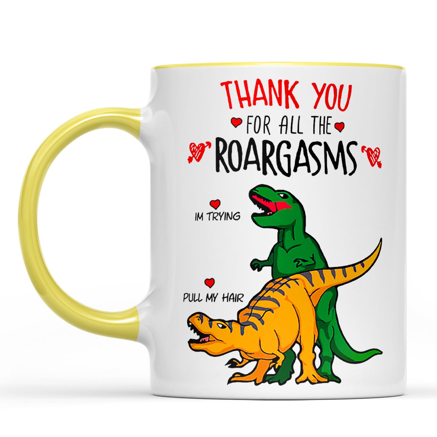 Thank You For All The Roargasms T-rex Love, Funny Valentine Mug, Anniversary Gift, Valentines Gift 681412