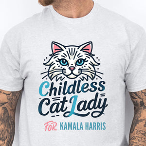 Childless Cat Lady For Kamala Shirt | Kamala Harris 2024 Shirt | Democrat Shirt Bright T1415 - KH2