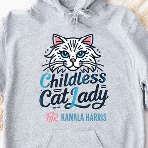 Childless Cat Lady For Kamala Shirt | Kamala Harris 2024 Shirt | Democrat Shirt Bright T1415 - KH2