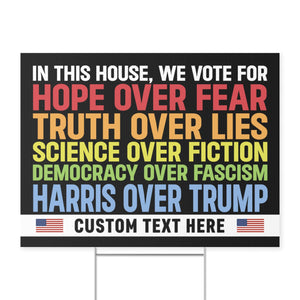 In this House We Vote for Kamala Harris Yard Sign | Kamala Harris 2024 Yard Sign | Democrat Yard Sign T1418 - KH2