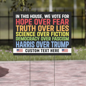 In this House We Vote for Kamala Harris Yard Sign | Kamala Harris 2024 Yard Sign | Democrat Yard Sign T1418 - KH2