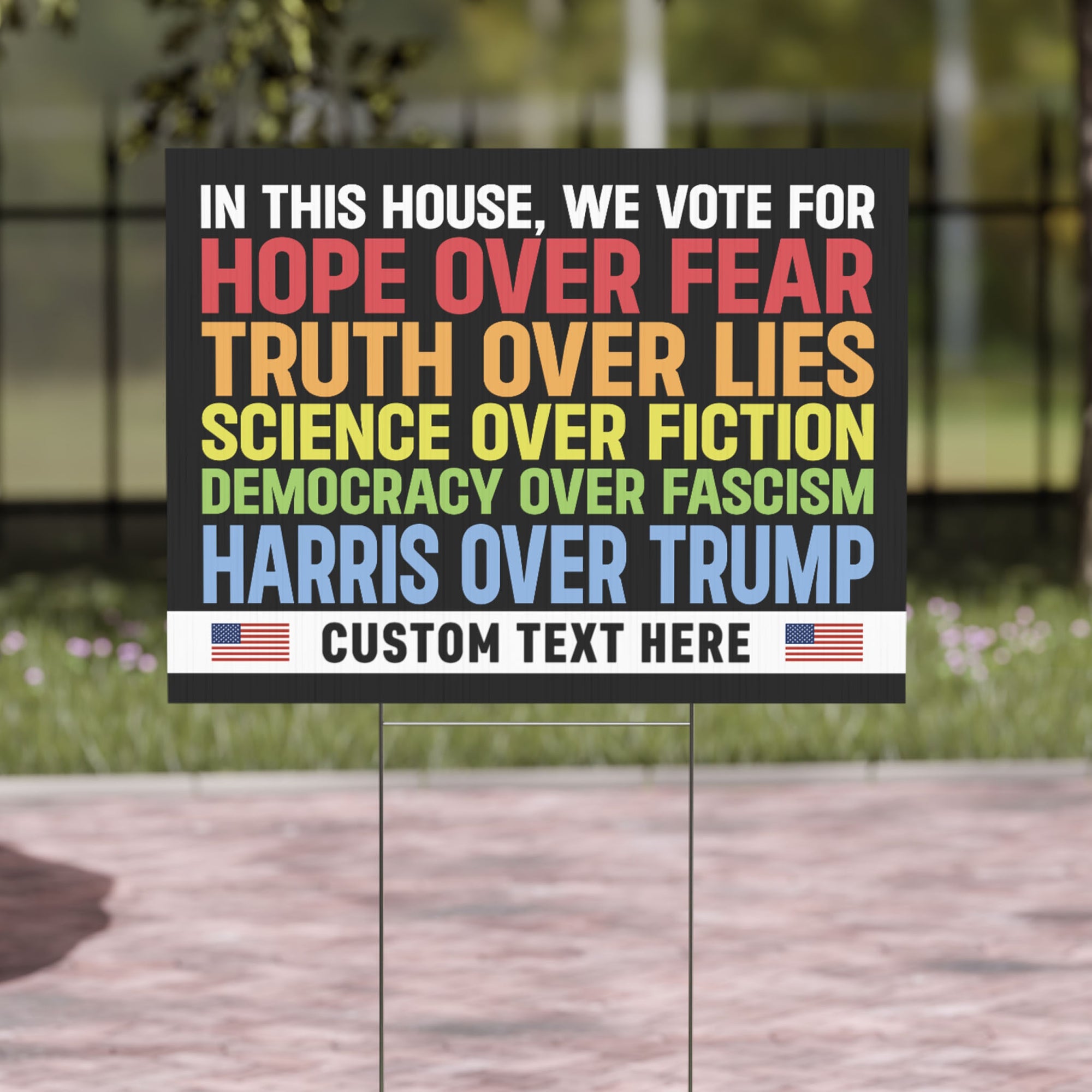 In this House We Vote for Kamala Harris Yard Sign | Kamala Harris 2024 Yard Sign | Democrat Yard Sign T1418 - KH2