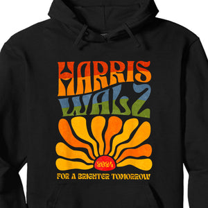 Harris Walz 2024 For A Brighter Tomorrow Boho Aesthetic | Kamala Harris 2024 Shirt | Democrat Shirt Dark T1419 - KH2