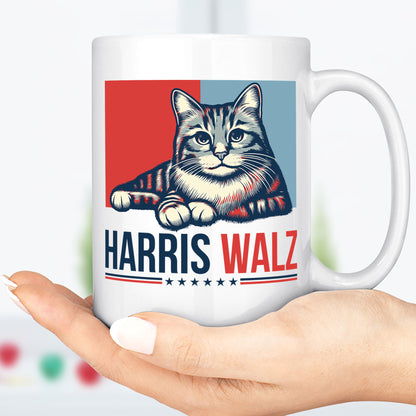 Harris Walz 2024 Cat Obviously Mug | Kamala Harris 2024 Mug | Democrat Mug C1420 - KH2