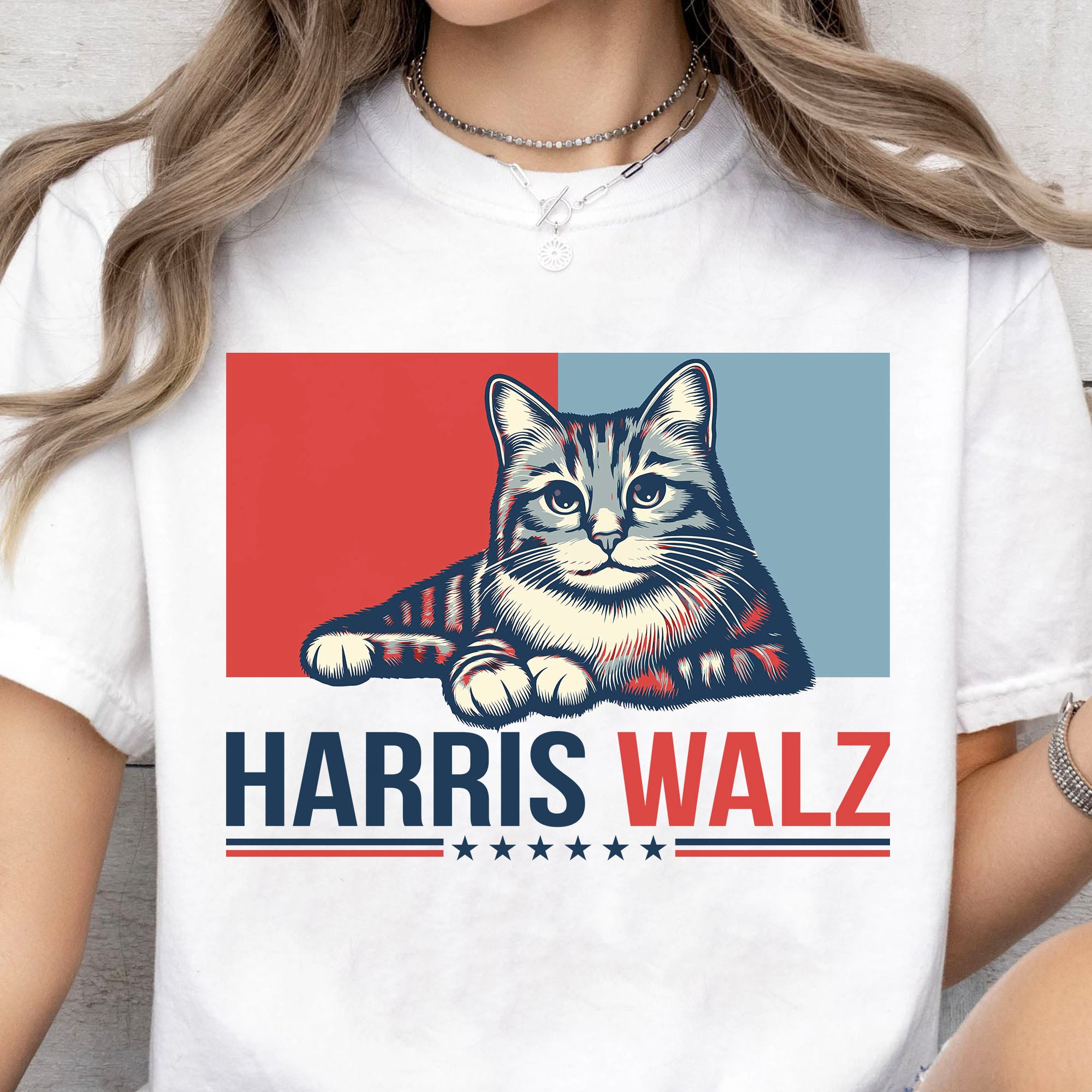 Harris Walz 2024 Cat Obviously Shirt | Kamala Harris 2024 Shirt | Democrat Shirt Bright C1420 - KH2