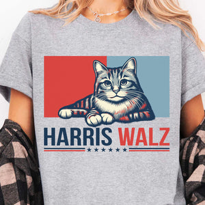 Harris Walz 2024 Cat Obviously Shirt | Kamala Harris 2024 Shirt | Democrat Shirt Bright C1420 - KH2