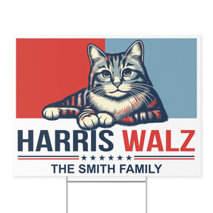 Harris Walz 2024 Cat Obviously Yard Sign | Kamala Harris 2024 Yard Sign | Democrat Yard Sign T1420