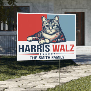 Harris Walz 2024 Cat Obviously Yard Sign | Kamala Harris 2024 Yard Sign | Democrat Yard Sign T1420