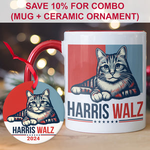 Harris Walz 2024 Cat Obviously Mug | Kamala Harris 2024 Mug | Democrat Mug C1420 - KH2